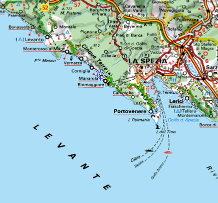 Mappa Corvara Monterosso Corvara di Beverino 17km 20 minuti
