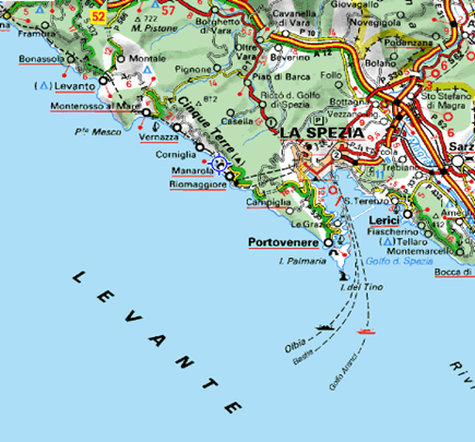 Cinque terre (Five Lands) map