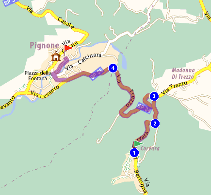Mappa Corvara Pignone 2,5Km 5 min